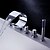 abordables Grifería para bañera-Grifo de bañera - Moderno Cromo Bañera romana Válvula Cerámica Bath Shower Mixer Taps / Sola manija Cinco Agujeros