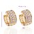 זול עגילים אופנתיים-ER0446 עגילי ג&#039;יאן פנג ייחודי זירקון עיצוב 18K זהב ציפוי