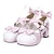 abordables Zapatos Lolita-Mujer Zapatos Sweet Lolita Tacón alto Zapatos Lazo 4.5 cm Rosa Válida Cuero Sintético / Cuero de Poliuretano Traje de Halloween / Princesa