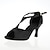 cheap Latin Shoes-Women&#039;s Latin Shoes Ballroom Shoes Salsa Shoes Sandal Buckle Stiletto Heel Black Buckle / Satin / Leather