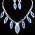 cheap Jewelry Sets-Wedding Blue Elegant Rhinetone Crytal Earring &amp; Necklace Jewelry et