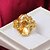 preiswerte Ringe-Bandring Kubikzirkonia Solitär vergoldet 18 Karat Gold Cocktail Ring damas Ungewöhnlich Einzigartiges Design 1 Stück 6 7 8 9 / Statement-Ring / Damen / Citrin