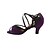 cheap Dance Shoes-Woman‘s Purple Velvet Latin Dance Shoes Customizable