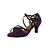 cheap Dance Shoes-Woman‘s Purple Velvet Latin Dance Shoes Customizable