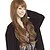 cheap Synthetic Trendy Wigs-Women Synthetic Wig Wavy Black Light Brown Dark Brown With Bangs Costume Wig
