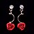 abordables Conjuntos de joyas-Mujer Plata Rojo Juego de Joyas Aretes Joyas Para Boda Fiesta Ocasión especial Aniversario Cumpleaños Pedida / Regalo / Pendientes / Collare