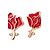 billige Øreringe-Søde sølv og forgyldt med Cubic Zircon Red Rose Kvinder Øreringe (flere farver)