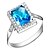 cheap Rings-Vintage Style Sliver Blue With Cubic Zirconia Square Cut Women&#039;s Ring(1 Pc)