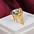 preiswerte Ringe-Statement-Ring Kubikzirkonia Ausgehöhlt Blau Zirkonia vergoldet 18 Karat Gold Liebe Cocktail Ring Zauber damas Luxus 1pc 6 7 8 9 / Damen / Verlobungsring / Solitär