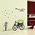 cheap Wall Stickers-1PCS Colorful Removable Bicycle with Flower Wall Sticker