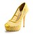 זול נעלי עקב לנשים-נעלי נשים - בלרינה\עקבים - תחרה - נעלים עם פתח קדמי - שחור / צהוב / בז&#039; - שמלה - עקב סטילטו