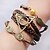 cheap Bracelets-Women&#039;s Leather Bracelet Layered Stacking Stackable woven Owl Wings Infinity Ladies Personalized Casual Faux Leather Braided / Cord Leather Bracelet Jewelry Brown For Party Gift Casual Daily
