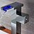 abordables Robinetteries de lavabo-Robinet lavabo - Jet pluie / LED Chrome Set de centre Mitigeur un trou / Laiton