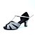 cheap Latin Shoes-Women&#039;s Latin Shoes / Modern Shoes / Ballroom Shoes Satin Sandal / Heel Sequin / Buckle Chunky Heel Non Customizable Dance Shoes Silver