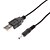 cheap USB Cables-USB Charger Cable to DC 3.5mm Plug/Jack DC3.5 Cable(Black, 0.6M)