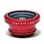 cheap Cellphone Camera Attachments-Universal Clip Lens Wide Angle + Macro + Fisheye Lens - Red