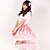 voordelige Etnische en culturele Kostuums-Rok Schattig Prinses Cosplay Lolita Jurken Roze Print  Lolita Gemiddelde Lengte Rok Voor Dames Polyester