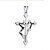 cheap Men&#039;s Necklaces-Men&#039;s Pendant Necklace Stainless Steel Cross Christ Silver Necklace Jewelry For Christmas Gifts Daily Casual Sports