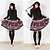 cheap Ethnic &amp; Cultural Costumes-Skirt Gothic Lolita Princess Cosplay Lolita Dress Black Print Lolita Medium Length Skirt For Women Polyester