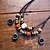 cheap Necklaces-Ethnic Agate With Wood (Round Pendant) Black Fabric Statement Necklace (1 Pc)