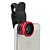 cheap Cellphone Camera Attachments-Universal Clip Lens Wide Angle + Macro + Fisheye Lens - Red