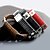 voordelige Herenarmbanden-z&amp;amp;x® vintage ster patroon 25cm mannen zwart lederen armband (koffie, zwart, wit, rood) (1 st)