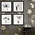 preiswerte Gerahmte Kunst-Blumenmuster/Botanisch Gerahmtes Leinenbild / Gerahmtes Set Wall Art,PVC Schwarz Passpartout inklusive Mit Feld Wall Art