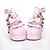 abordables Chaussures de Lolita-Main rose en cuir PU 7.5cm haut talon Chaussures punks de Lolita