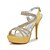 billige Sandaler til kvinder-Dame Fest / aften Sommer Platform Stilethæle Satin Champagne Sort Hvid