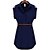 cheap Vip Deal-Moon Sunday Women&#039;S Navy Blue Short Sleeve Loose Big Size Skinny Fitted Chiffon Shirt Dress