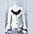 abordables Robes de Lolita-Gothique Lolita Robe Chemisier / Chemise Femme Fille Japonais Costumes de Cosplay Blanc / Noir Couleur Pleine Poète Manches Longues Lolita