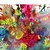 voordelige Topkunstenaars olieverfschilderijen-iarts®oil schilderen abstract kleurrijke schilderij met gestrekte kader set van 3 met de hand beschilderd doek