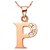 baratos Colares-Moda feminina P-Logo liga Mulheres Colar com strass (1 Pc) (Gold, prateado)
