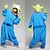 ieftine Pijamale Kigurumi-Adulți Pijama Kigurumi Monster Blue Monster Monștrii Pijama Întreagă Lână polară Cosplay Pentru Bărbați și femei Sleepwear Pentru Animale Desen animat Festival / Sărbătoare Costume / Leotard / Onesie