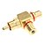 billige Lydkabler-RCA hun til 2 Mand AV Adapter (Golden)