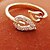 cheap Rings-1pc Band Ring thumb ring For Women&#039;s Cubic Zirconia tiny diamond Party Wedding Casual Cubic Zirconia Alloy Leaf Heart Gold Silver Clear / Daily