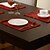 ieftine Placemats &amp; Coasters &amp; Trivets-Set de 4 stil modern Red Paiete Placemats