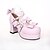 abordables Chaussures de Lolita-Main rose en cuir PU 7.5cm haut talon Chaussures punks de Lolita