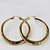 cheap Earrings-Women&#039;s Gold Tone Metal Carve Hoop Earrings