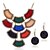 cheap Jewelry Sets-Lureme®Vintage Colorful Resin Geomatric Shape Earrings Necklace Jewelry Set