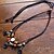 cheap Necklaces-Ethnic Agate With Wood (Round Pendant) Black Fabric Statement Necklace (1 Pc)