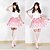 voordelige Etnische en culturele Kostuums-Rok Schattig Prinses Cosplay Lolita Jurken Roze Print  Lolita Gemiddelde Lengte Rok Voor Dames Polyester