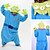 ieftine Pijamale Kigurumi-Adulți Pijama Kigurumi Monster Blue Monster Monștrii Pijama Întreagă Lână polară Cosplay Pentru Bărbați și femei Sleepwear Pentru Animale Desen animat Festival / Sărbătoare Costume / Leotard / Onesie