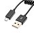 levne USB kabely-Jarní kroucený USB 2.0 Muž na Mini USB 5 pin dat Sync Charger Cable (černý, 2m)