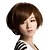 cheap Synthetic Trendy Wigs-Capless Short Straight Hair Light Brown Synthetic Side Bang Wigs