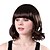 cheap Synthetic Trendy Wigs-Capless Short High Quality Synthetic Brown Curly Full Bang Wings