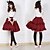 Χαμηλού Κόστους Εθνικές &amp; Πολιτιστικές Στολές-Φούστα Γοτθική Λολίτα / Γλυκιά Λολίτα / Κλασσική/Παραδοσιακή Lolita Κομψή Cosplay Φορέματα Λολίτα Κόκκινο Καρό Αμάνικο Μεσαίου Μήκους