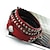 tanie Modne bransoletki-Kushang Moda Weave Rivet Bracelet (czerwony)