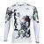 abordables Vêtements de cyclisme pour femmes-ILPALADINO Homme Manches Longues Maillot Velo Cyclisme L&#039;hiver Eté Polyester Blanche Botanique Floral Marrant Cyclisme Maillot Sommet VTT Vélo tout terrain Vélo Route Chaud Résistant aux ultraviolets