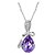 baratos Colares-Mulheres Cristal Colares com Pendentes Pêra Solitário Colar de gota d&#039;água Caído Aquário Lágrima senhoras Elegante Moda Blinging Prata Chapeada Ouro Branco Liga Roxo Vermelho Azul Champanhe Verde